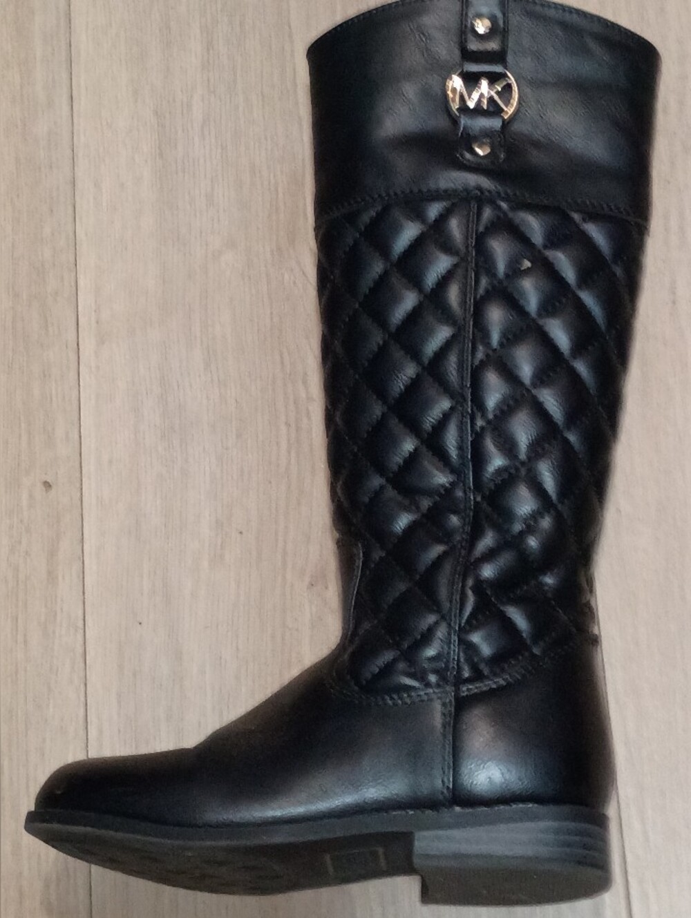 Little Girl's Michael Kors Black Quilted Boots 11 - Picture 4 of 5